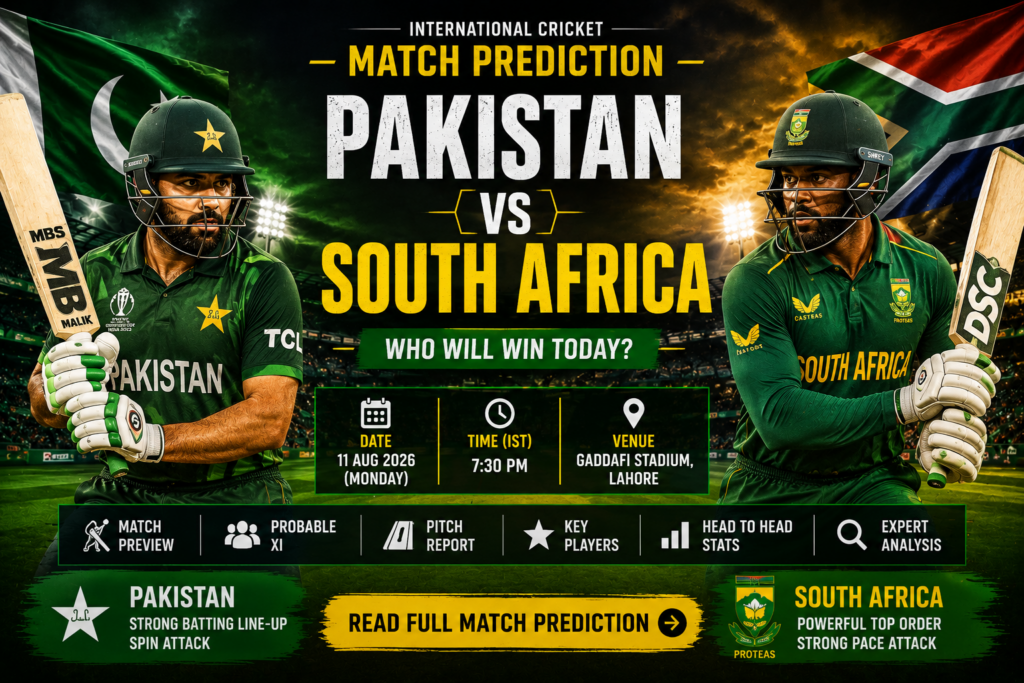 Pakistan vs South Africa Match Prediction chatgpt image aug 11, 2026, 01 13 06 pm